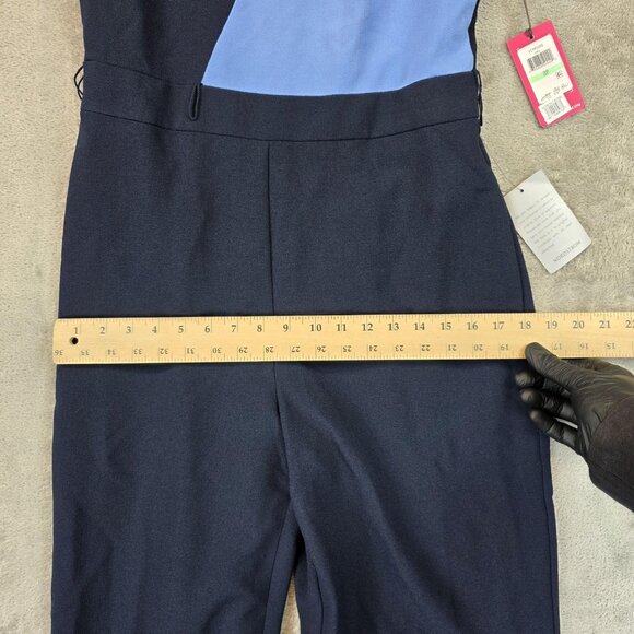 Vince Camuto Jumpsuit Womens 8P Navy Colorblock Wide Leg Sleeveless VC9P0095 - Picture 11 of 16